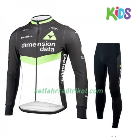 Radbekleidung Radtrikot Langarm + Lang Radhose 2017 Dimension Data Kinder N001